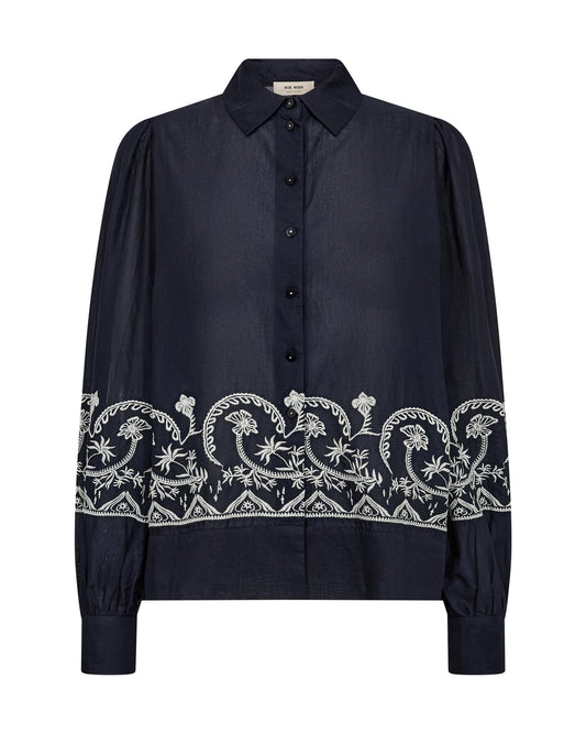 Mos Mosh Silca Lino Shirt Salute Navy