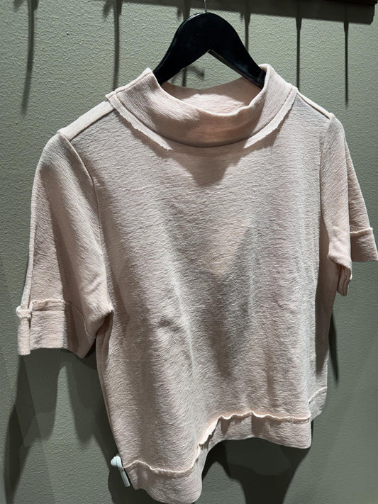 By Basics T-shirt w/ raw edges rose