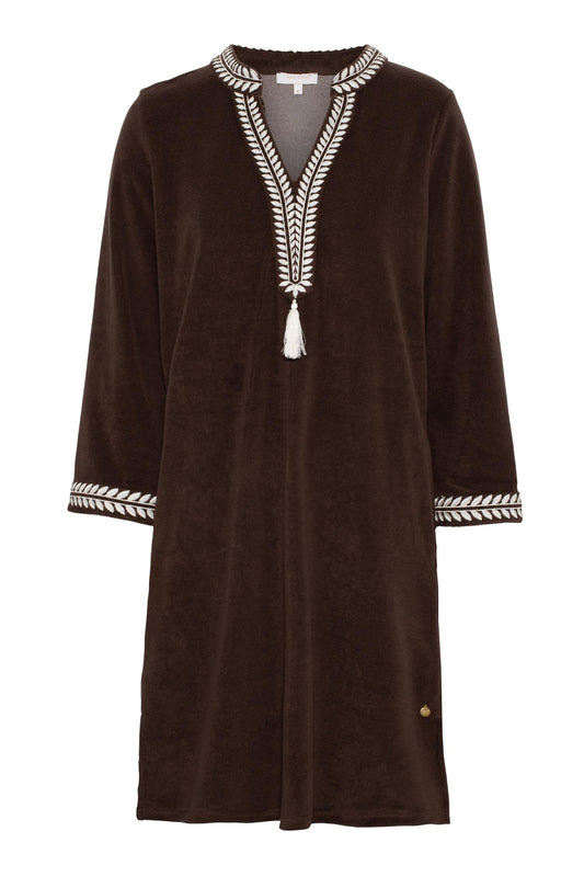 Rah Oslo Kaftan Short Dress Brown