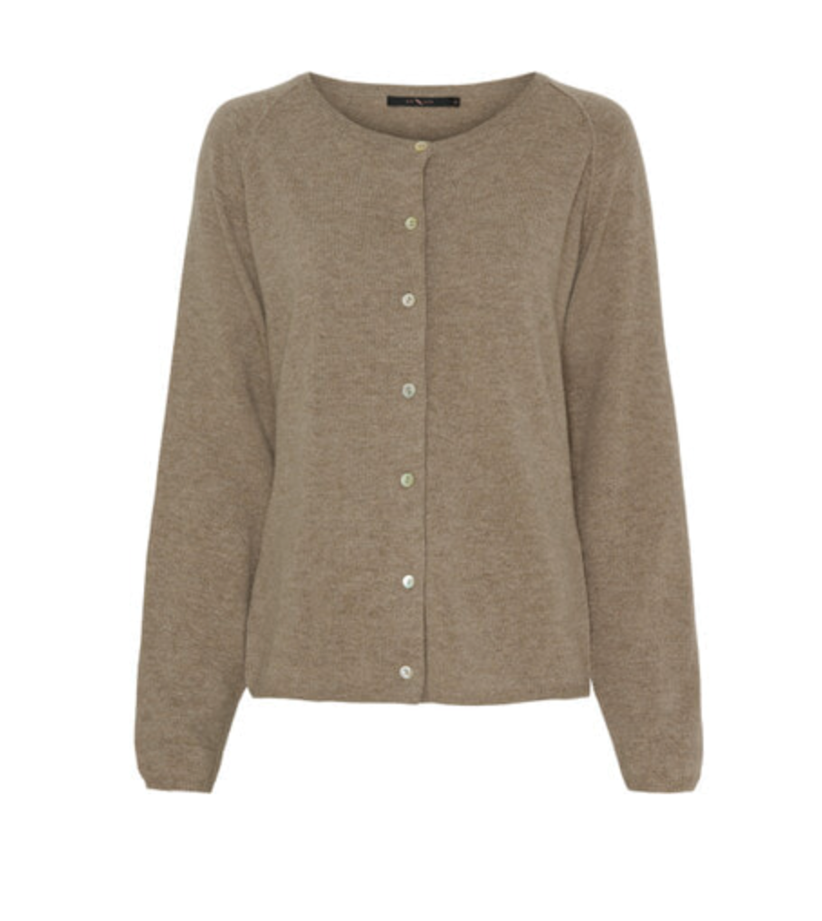 Notyz Cashmere Cardigan Taupe Melange