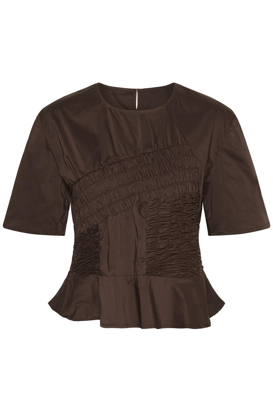 Culture Ajda Antoinett SS Blouse Coffee Bean