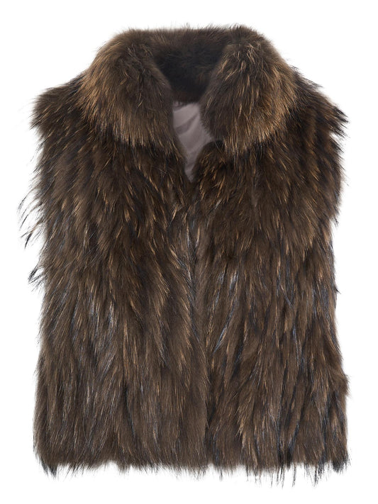 Ane Mone Fluffy Waistcoat Brown