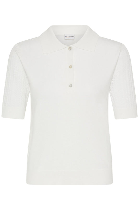 Pulz Sara Knit SS Cloud Dancer