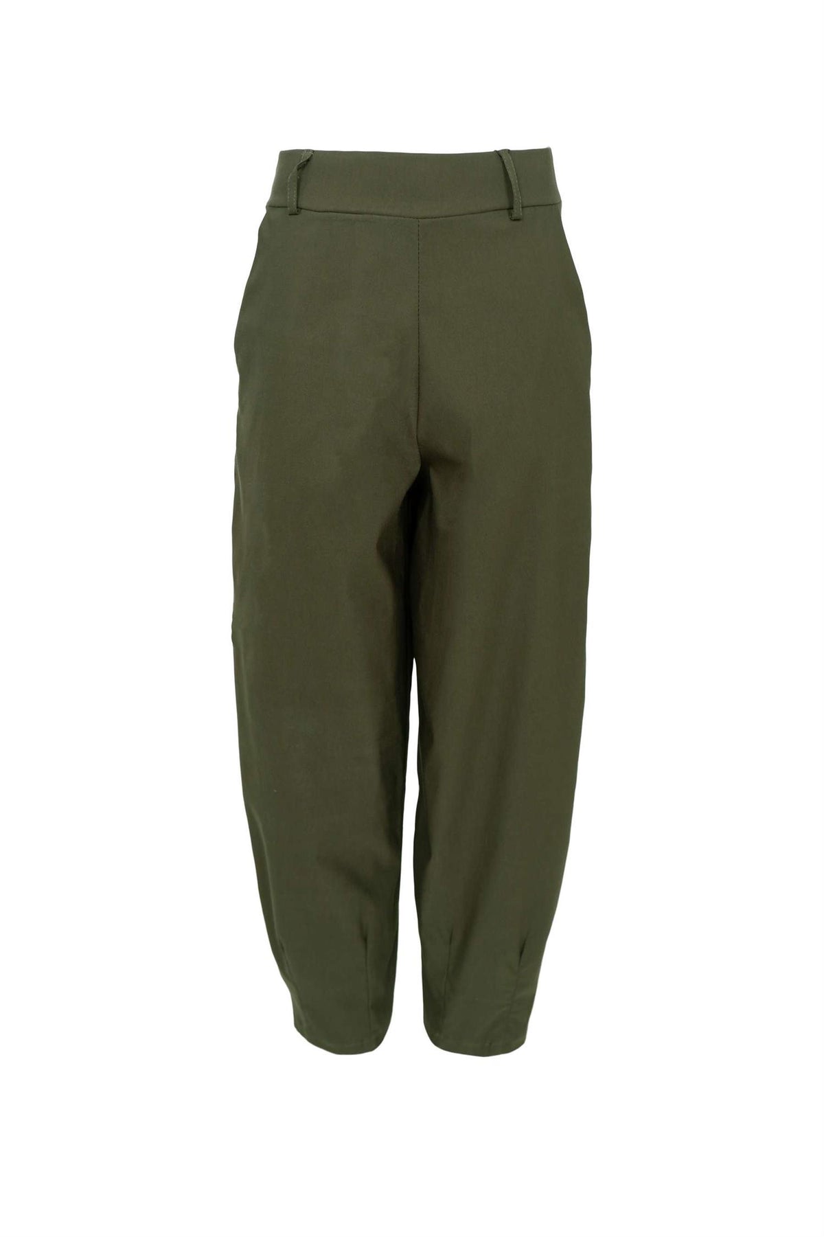 Black Colour Beverly Barrel Pant Dark Army