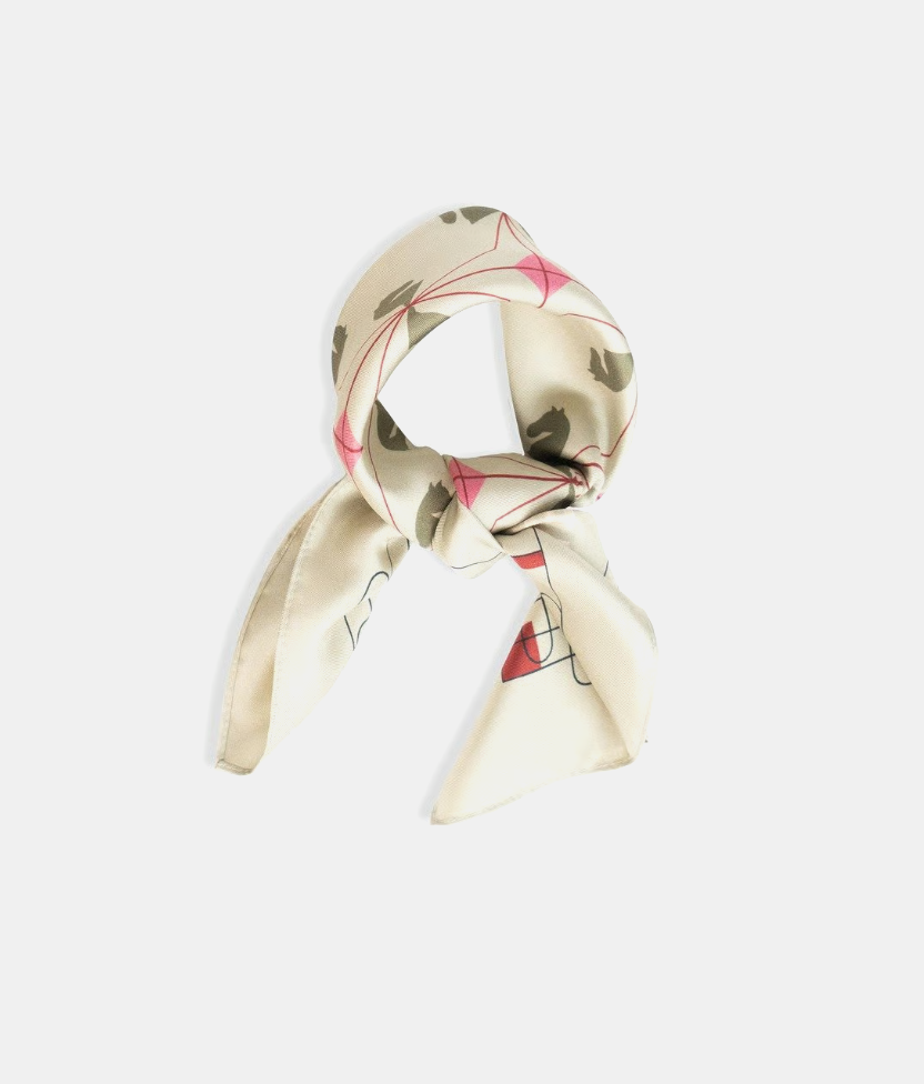 HÉST Eliza Silk Scarf Small Gray Green