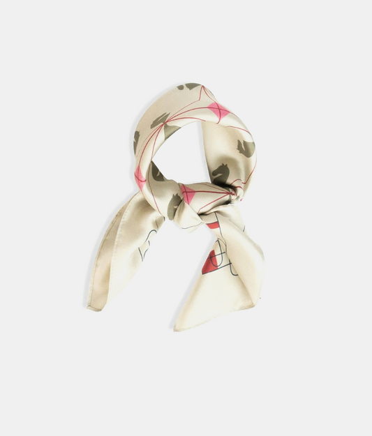 HÉST Eliza Silk Scarf Small Gray Green