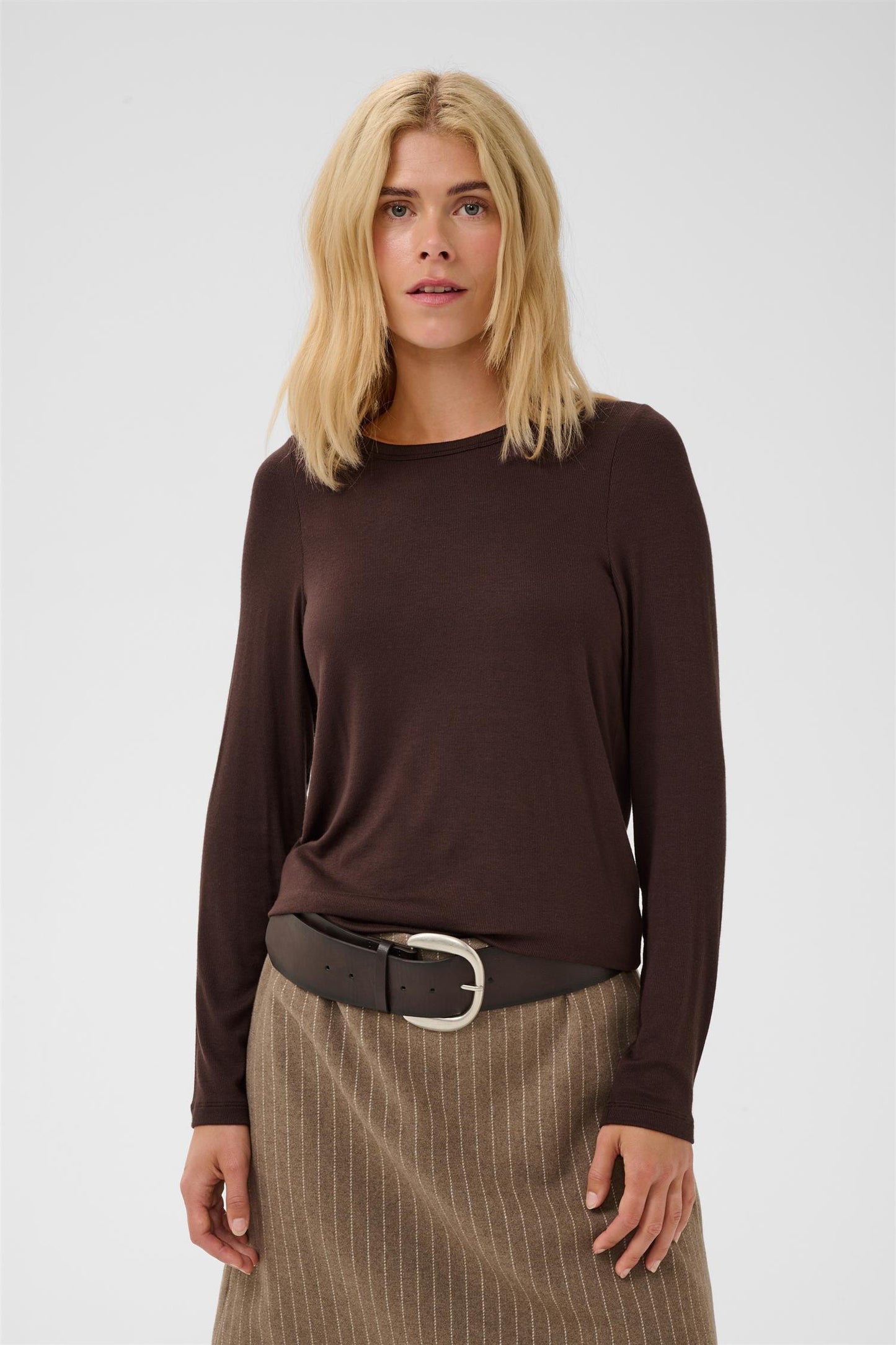 Culture Nia Juliet LS T-shirt Coffee Bean