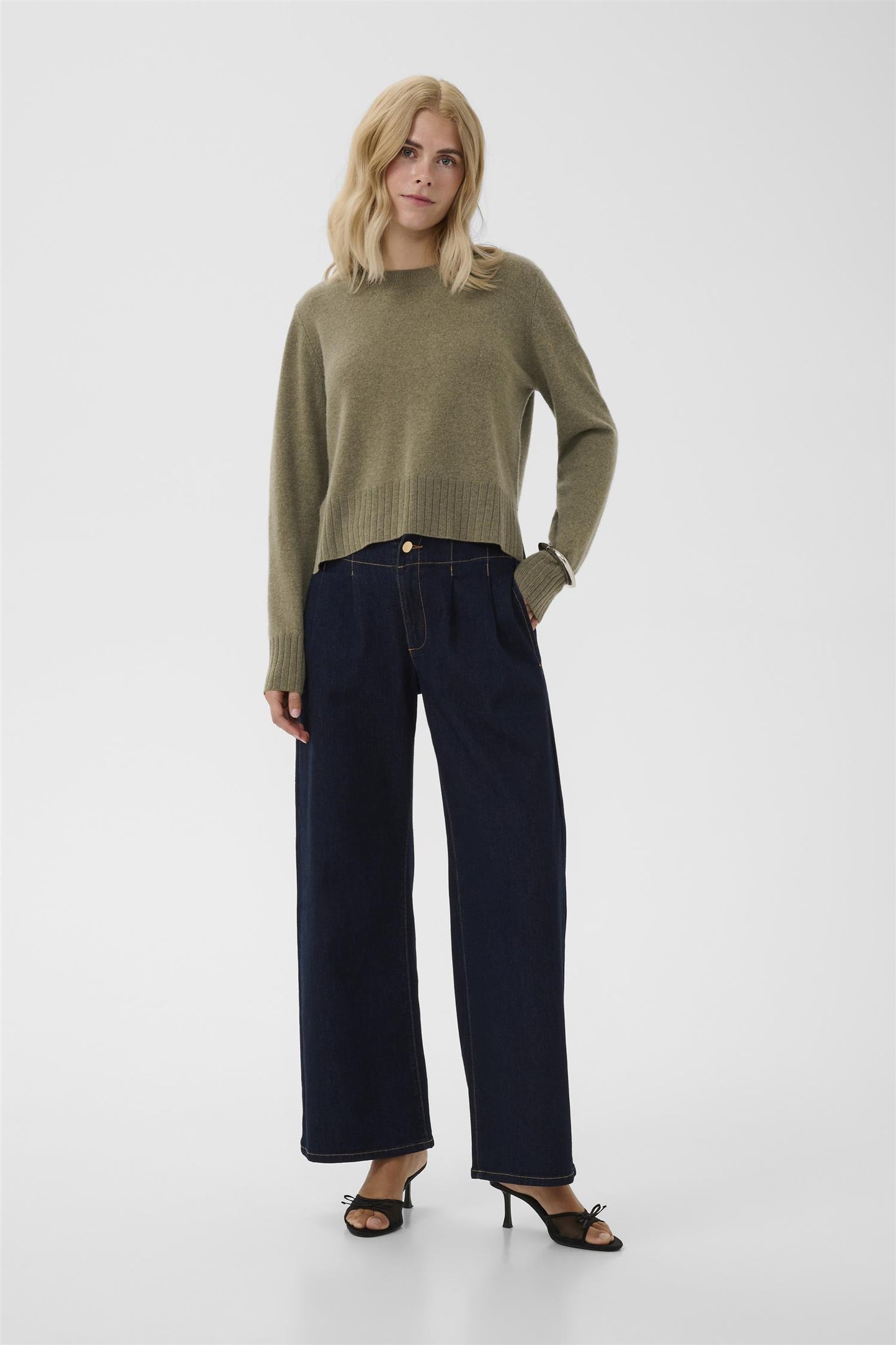Culture Taia Arrow Pullover Green Melange