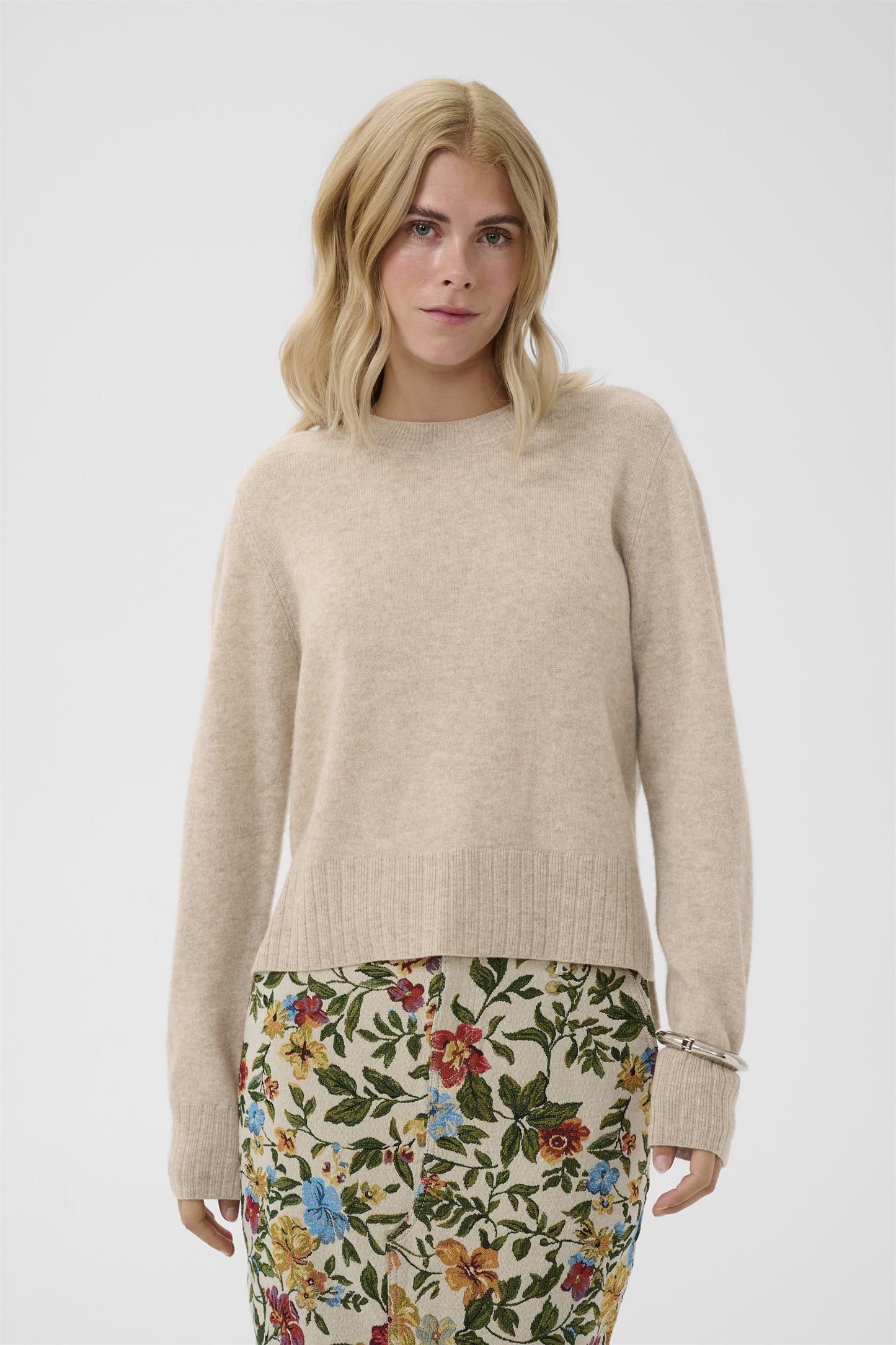 Culture Taia Arrow Pullover Beige Melange