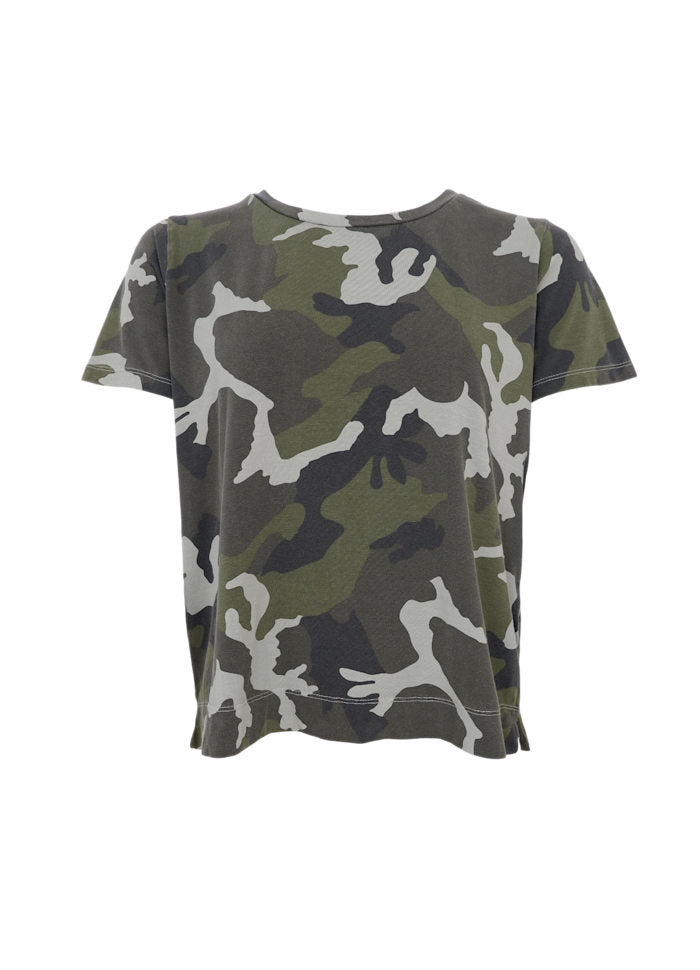 Black Colour Zelda S/S T-shirt Army Camo
