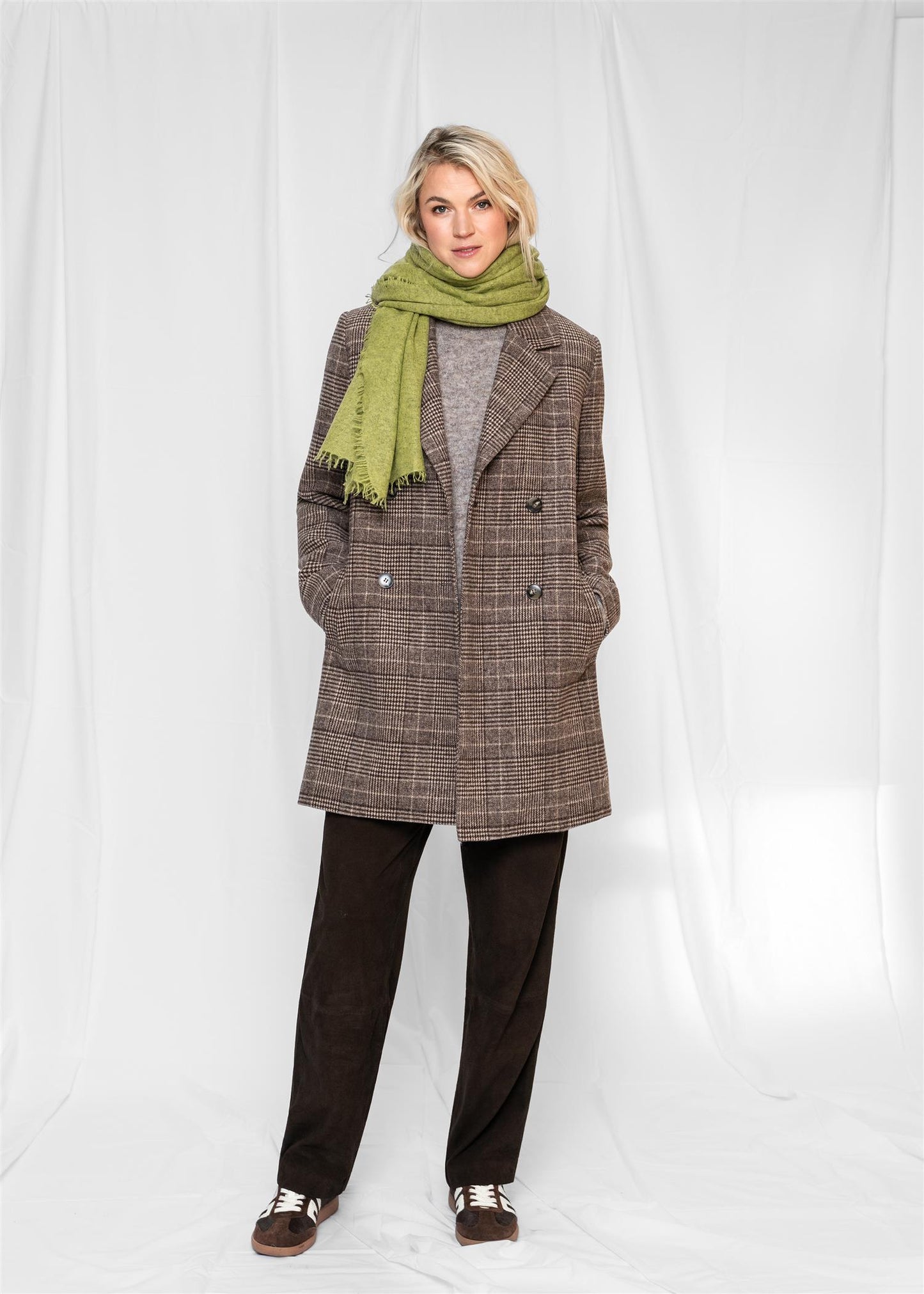 Close to my Heart Madison Check Coat Brown