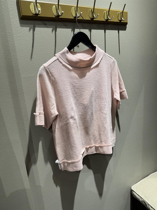 By Basics T-shirt w/ raw edges rose
