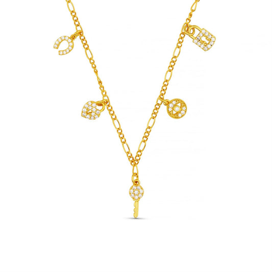 Orelia Micro Pave Necklace Gold