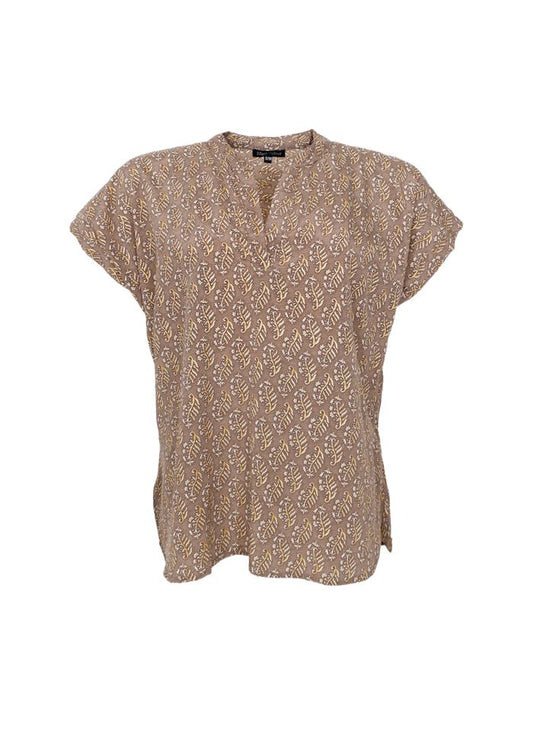 Black Colour Luna Andrea SS Blouse Taupe Mist