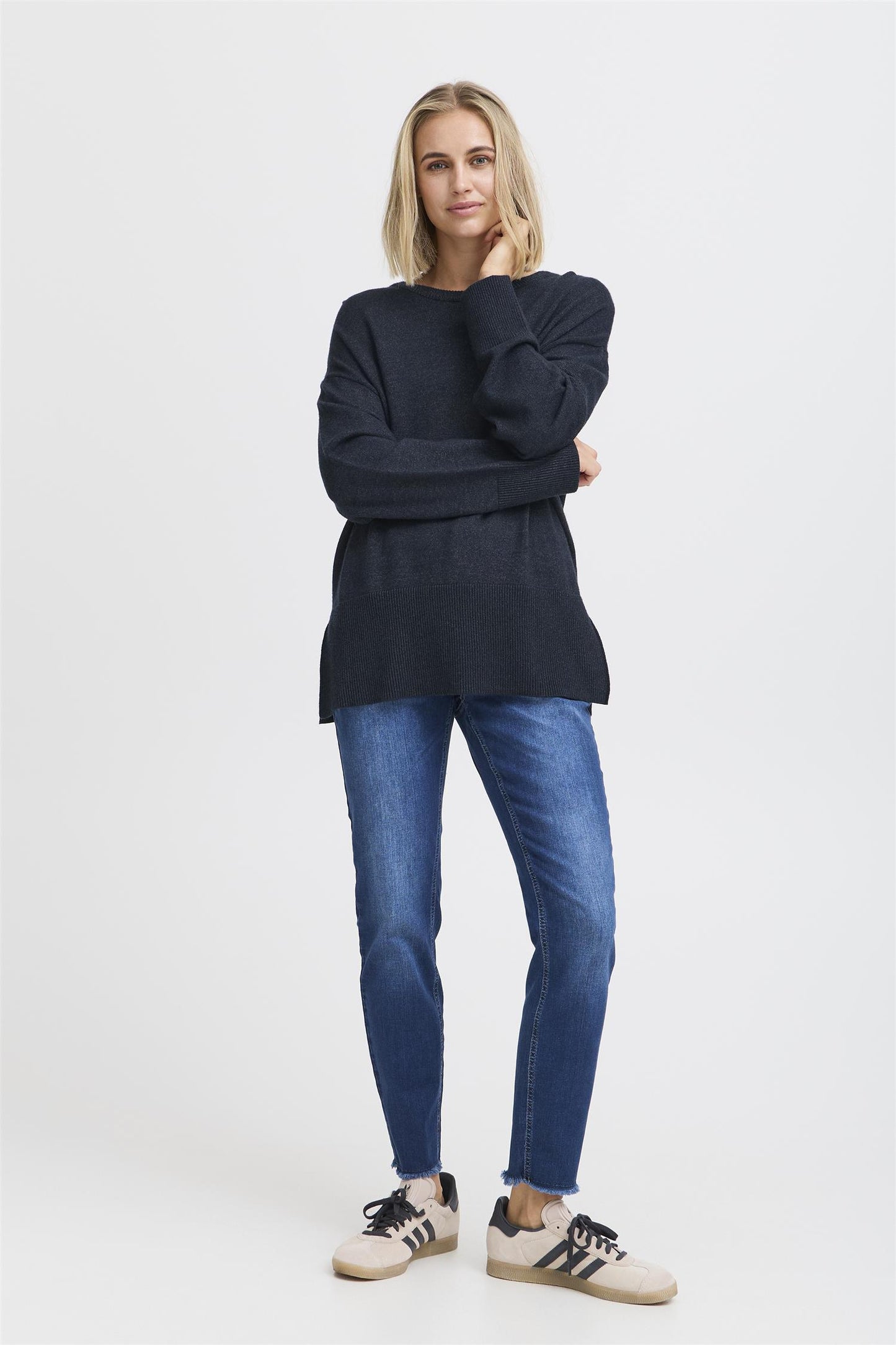 Pulz Steffi ONeck Pullover Dark Sapphire