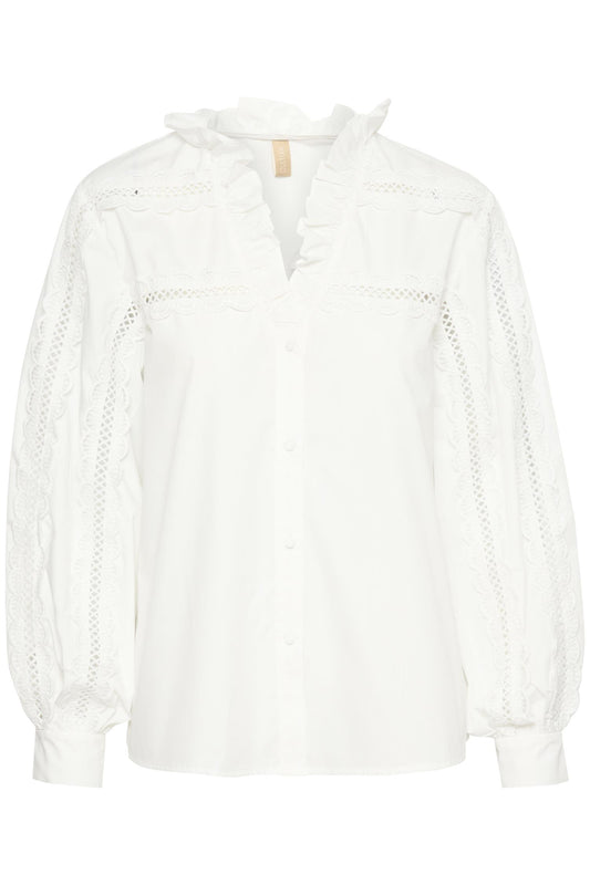 Culture Lio Iris Lace Shirt Spring Gardenia