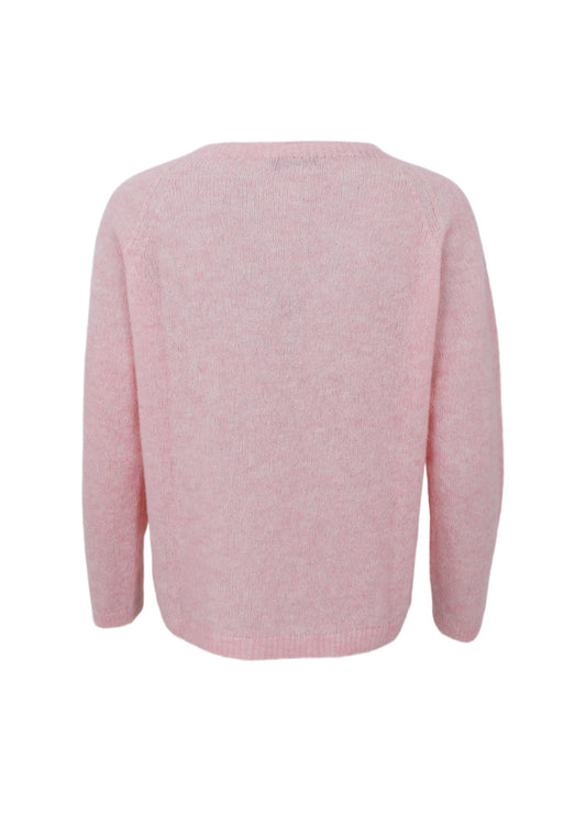 Black Colour Dell LS Knit Jumper Lt. Rose