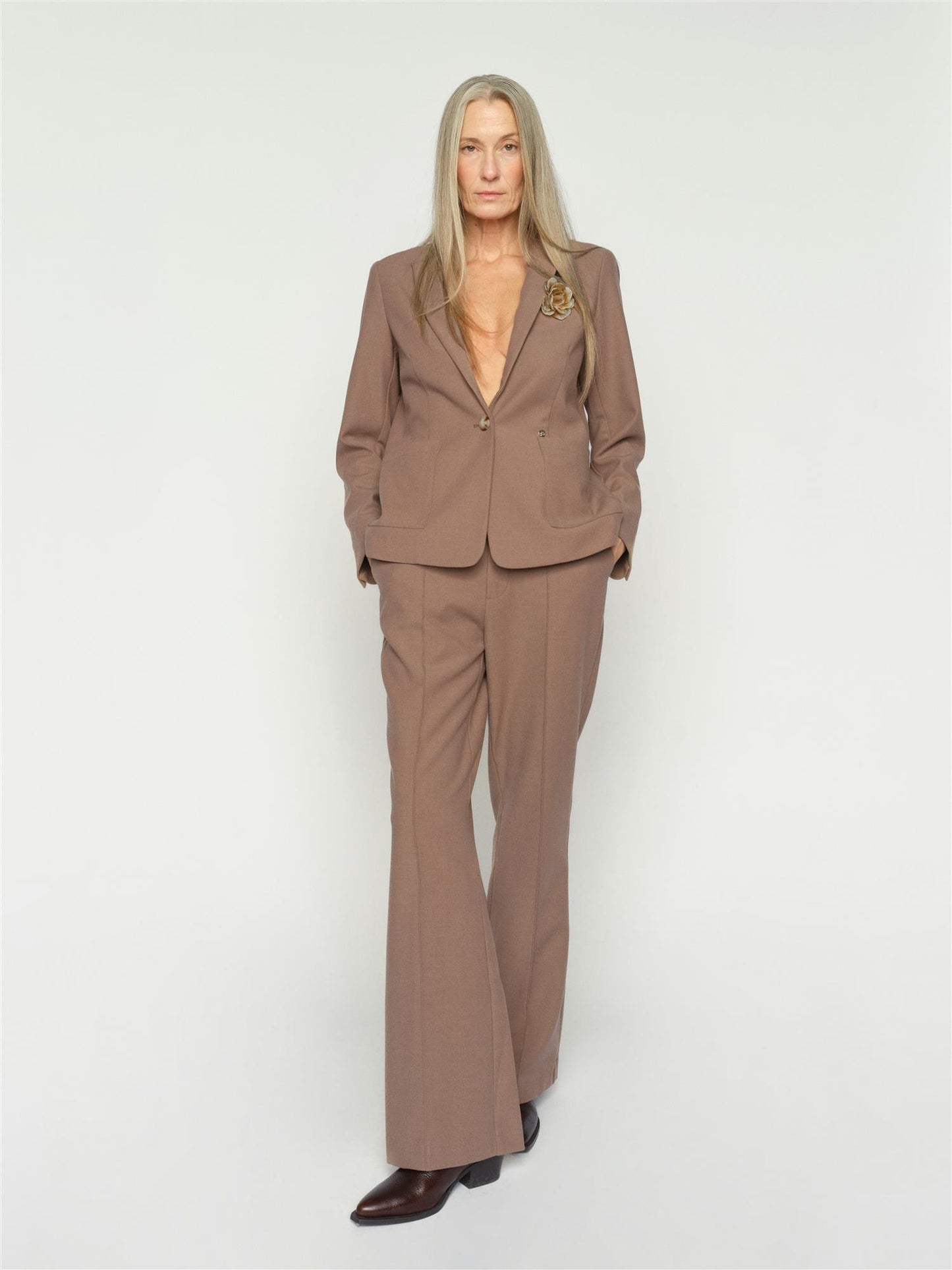 Mos Mosh Rhys Polly Pant Coffee Quartz