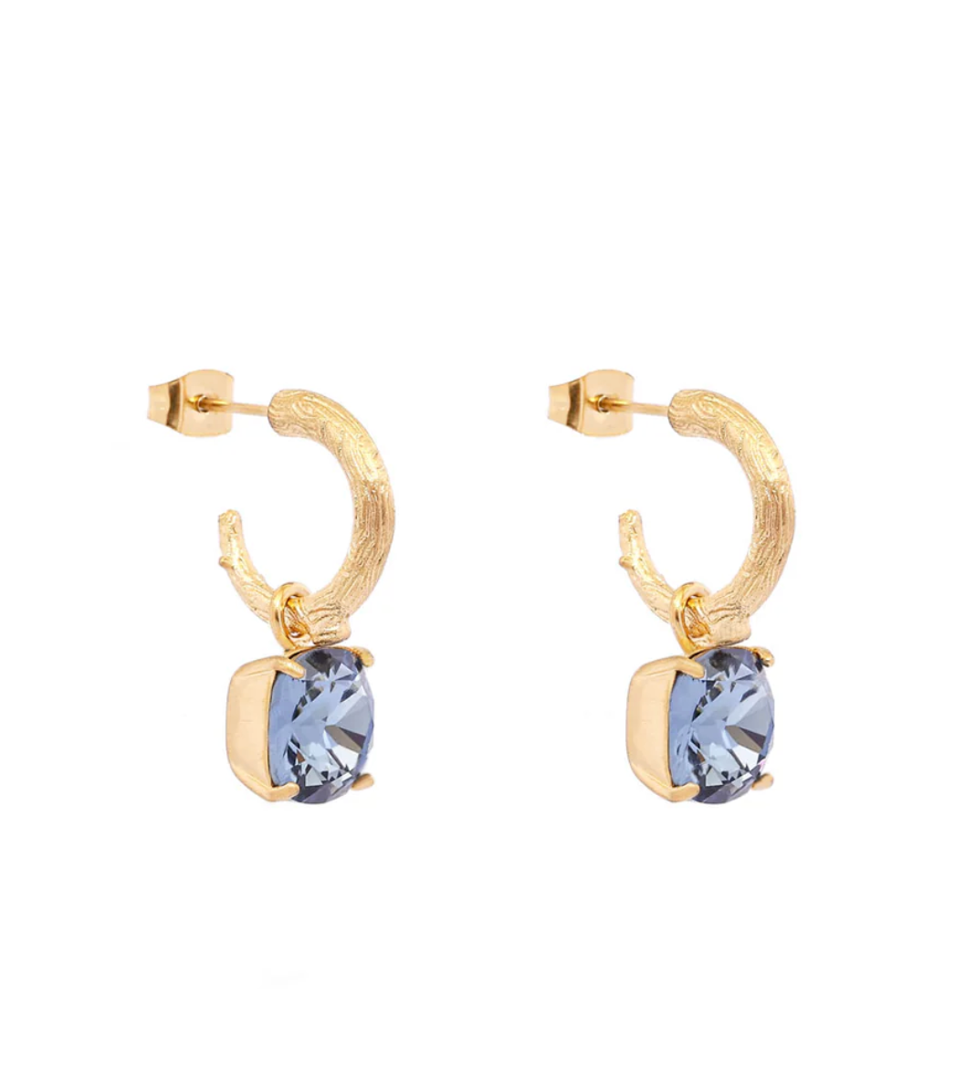 Farmhouse Camilla Øhrling Carla Swarovski Earrings Denim Blue