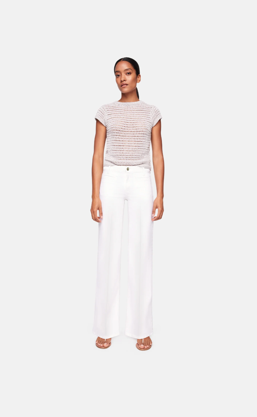 Cambio Tess Wide Leg Pure White Stone