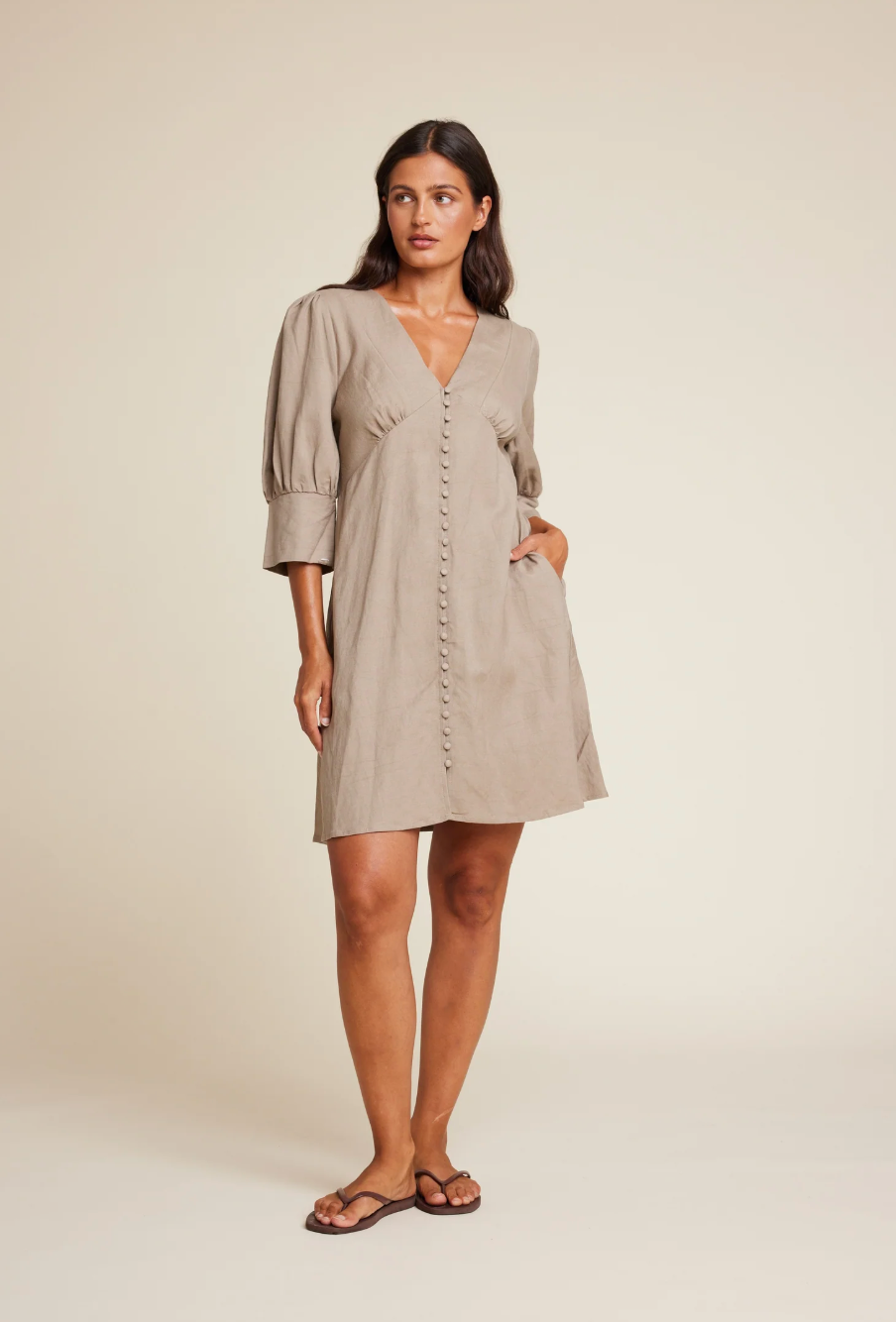 Line of Oslo Kit Short Dress Sand