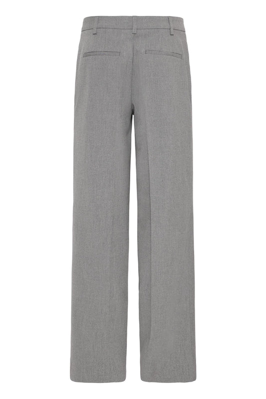 Pulz Bindy Melange HW Wide Leg Medium Grey