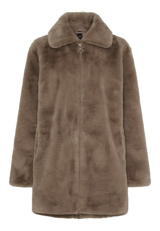 Notyz Fake Fur Jacket Hazzelnut
