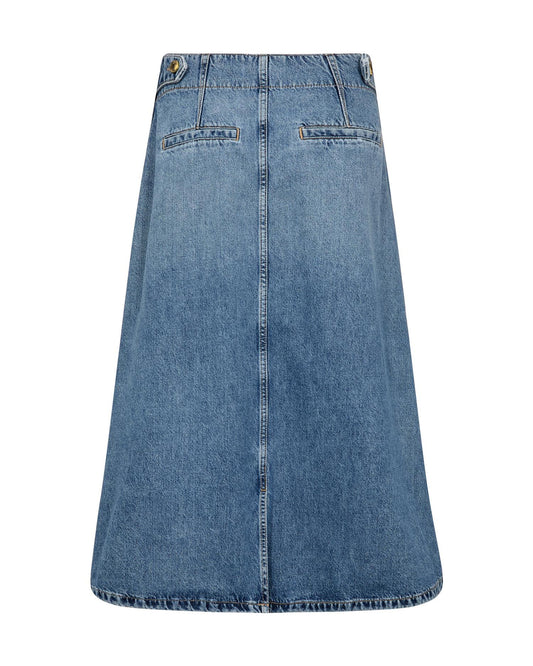 Mos Mosh Leala Denim Skirt Mid Blue