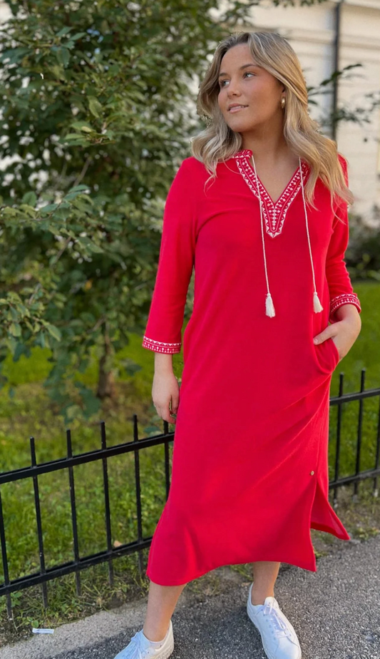 Rah Oslo Kaftan Long Dress Baked Apple - Red