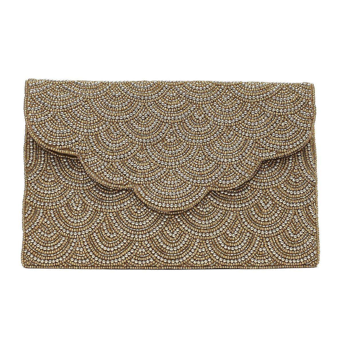 Close to my Heart Champagne Beaded Clutch
