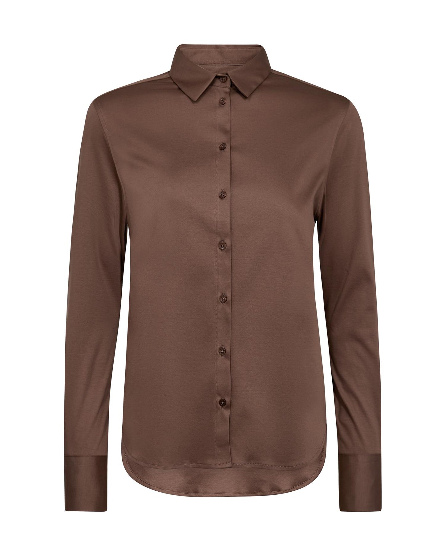 Mos Mosh Tina Jersey Shirt Coffee Quartz