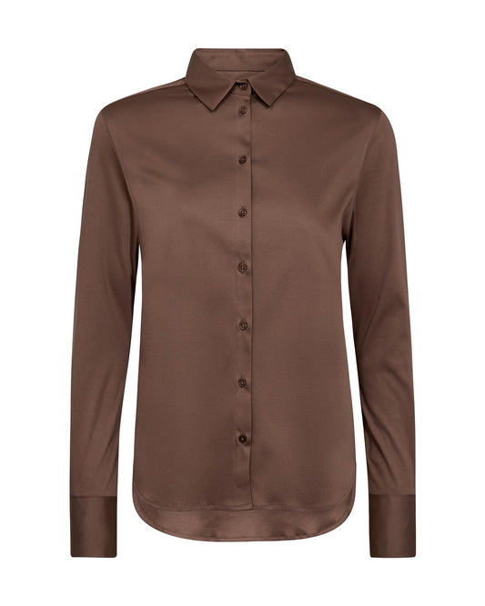Mos Mosh Tina Jersey Shirt Coffee Quartz