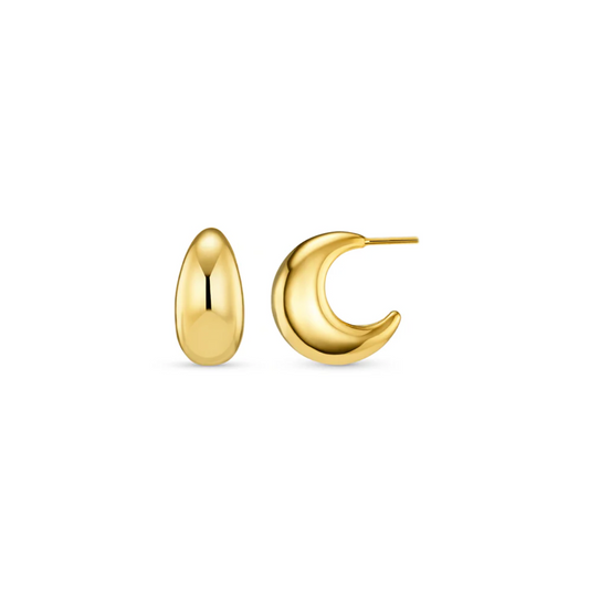 Orelia Tapered Domed Hoop Gold