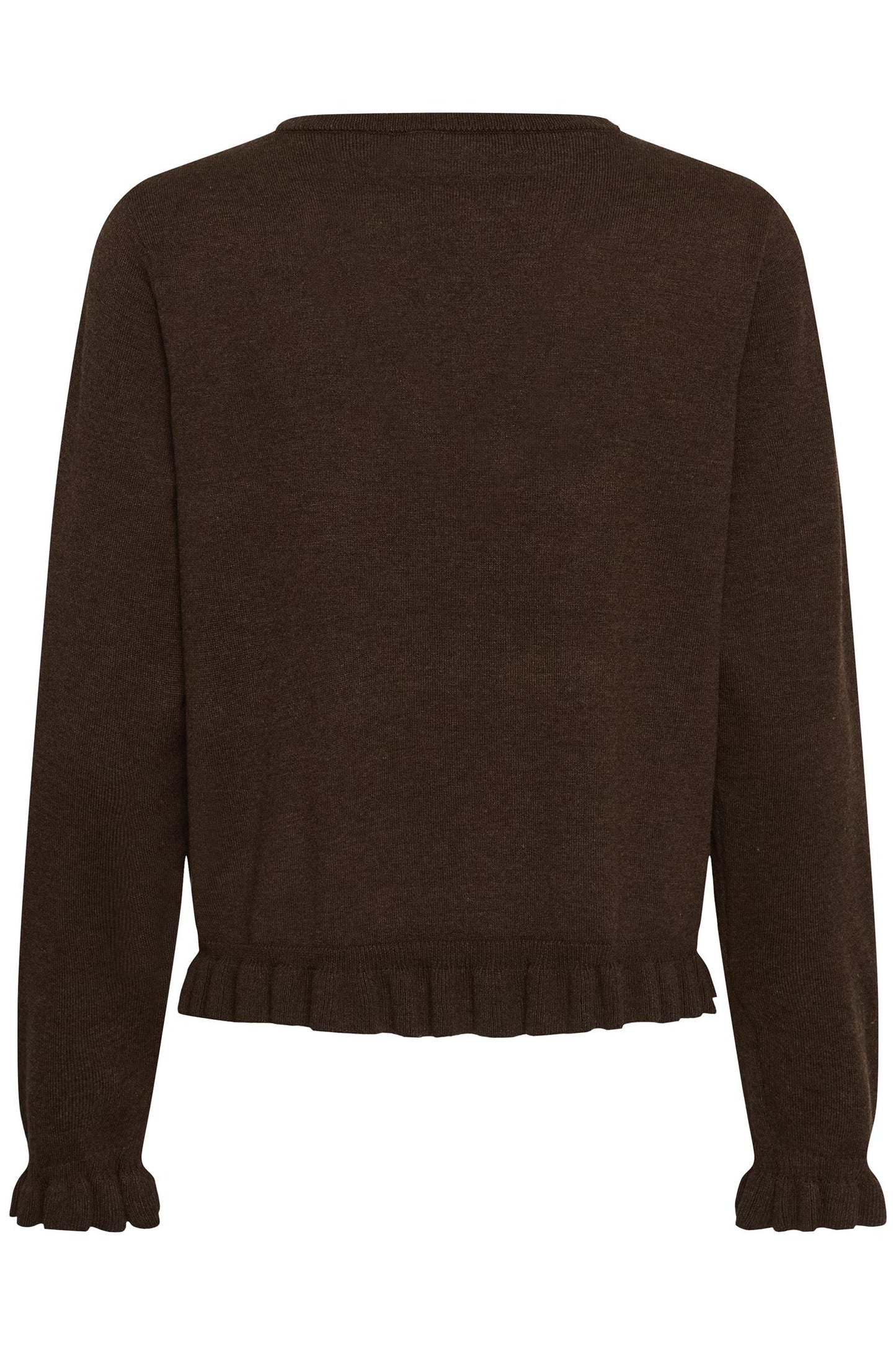Culture Clare Annemarie Frill V-neck Coffee Bean