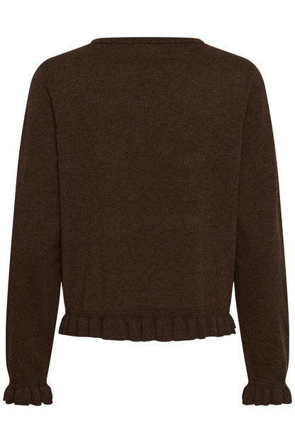 Culture Clare Annemarie Frill V-neck Coffee Bean