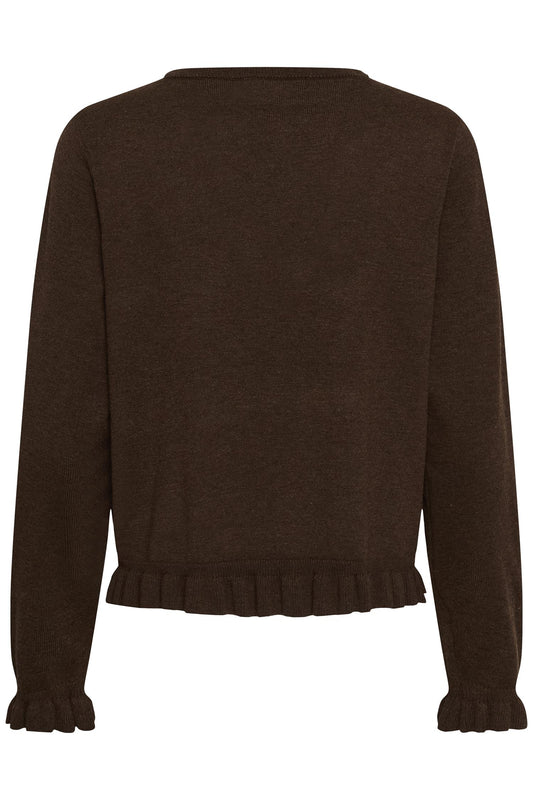 Culture Clare Annemarie Frill V-neck Coffee Bean