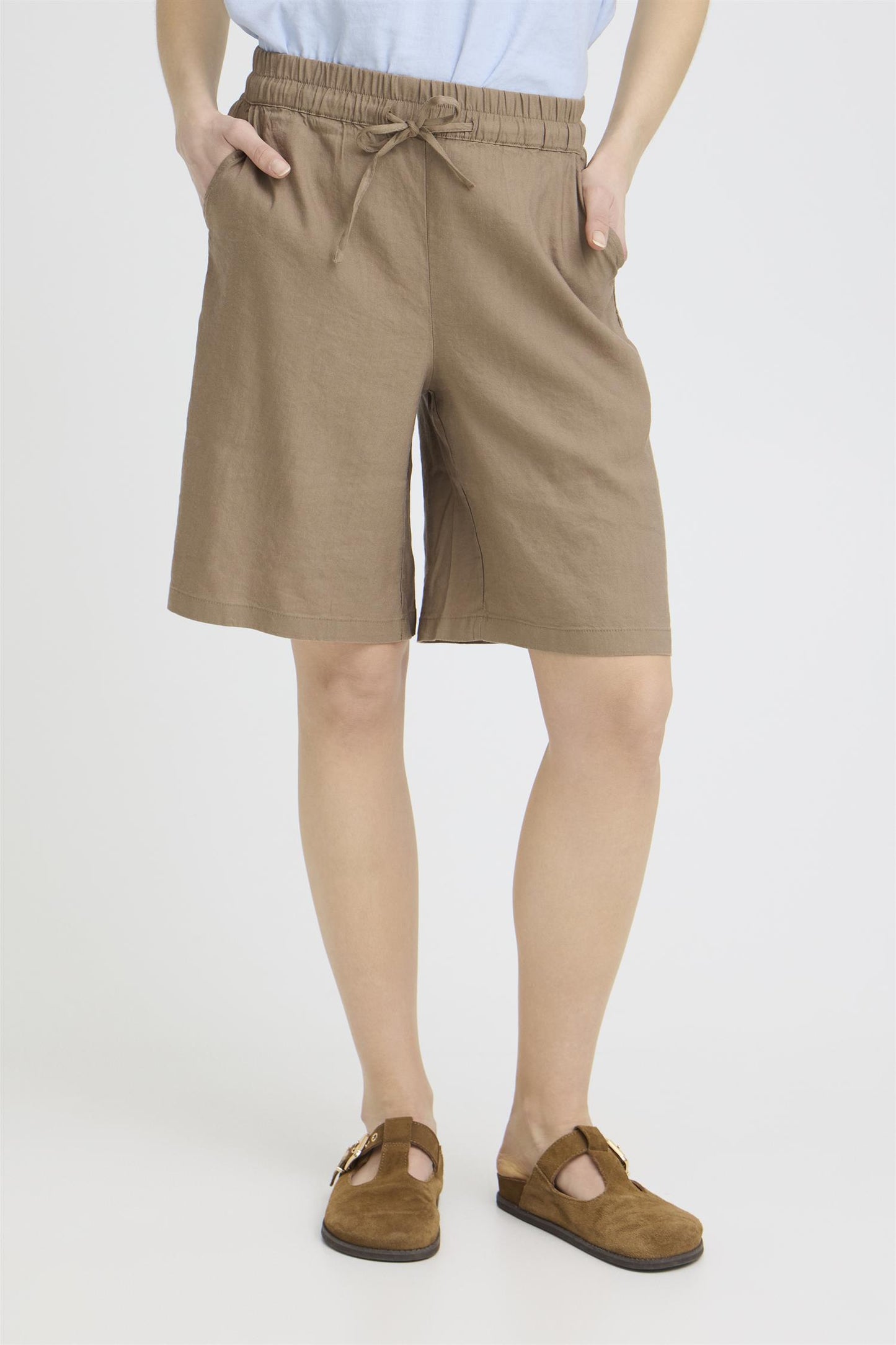 Pulz Luca Shorts Wide Leg Walnut