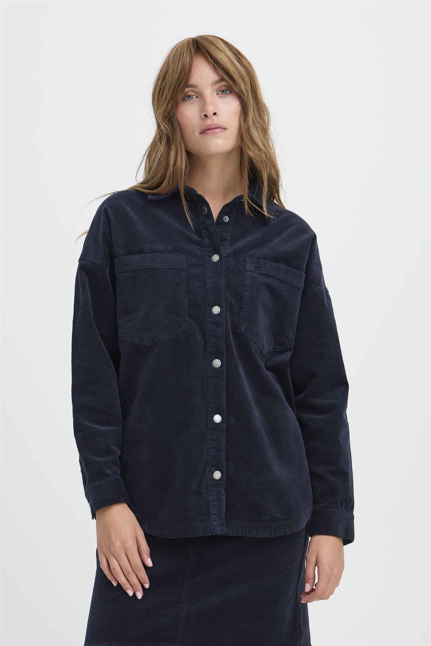 Pulz Sally LS Shirt Dark Shappire