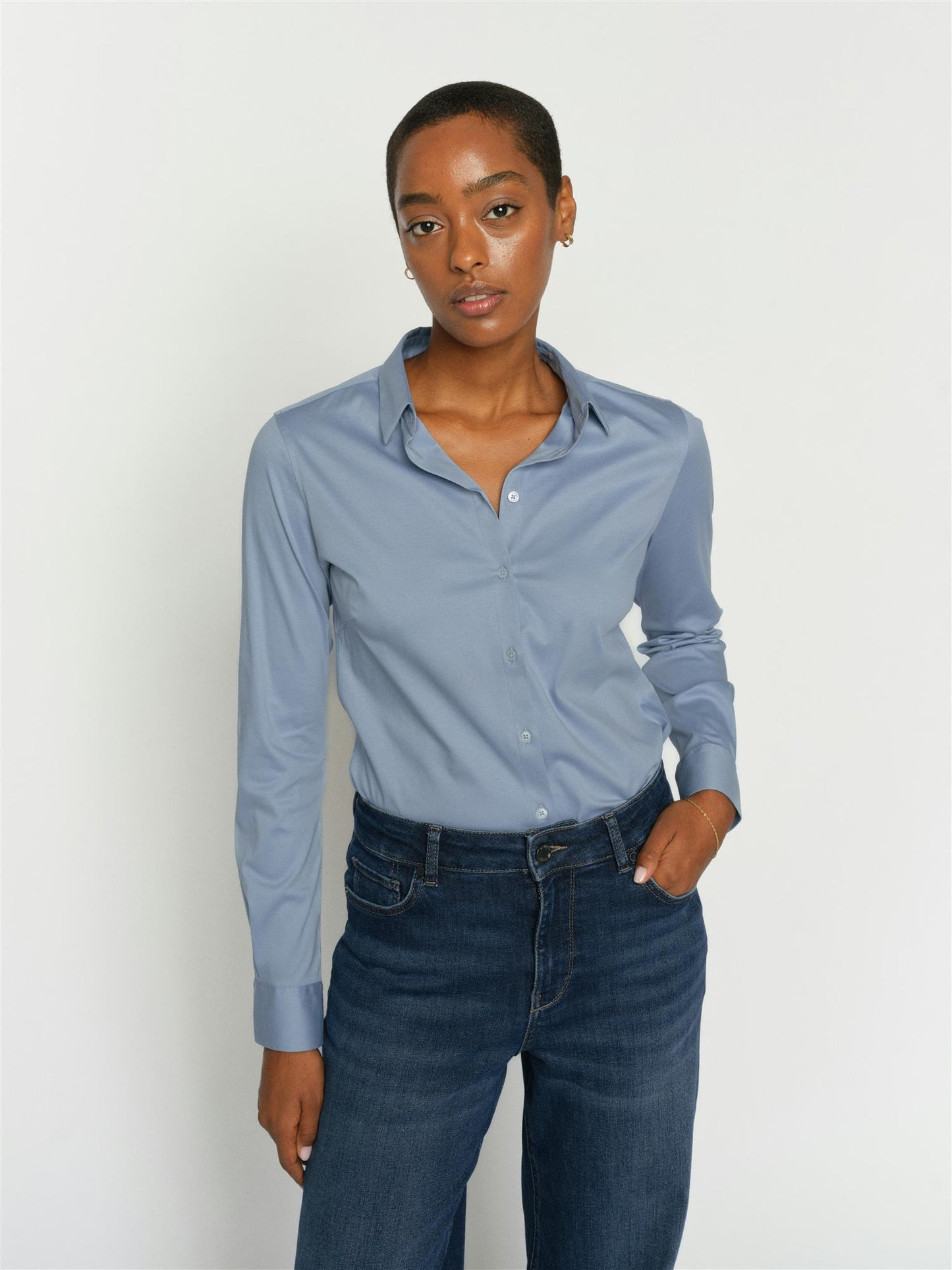 Mos Mosh Tina Jersey Shirt Light Blue