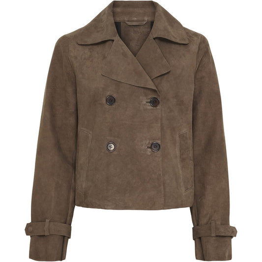 Notyz Suede Short Trenchcoat Coffee brown