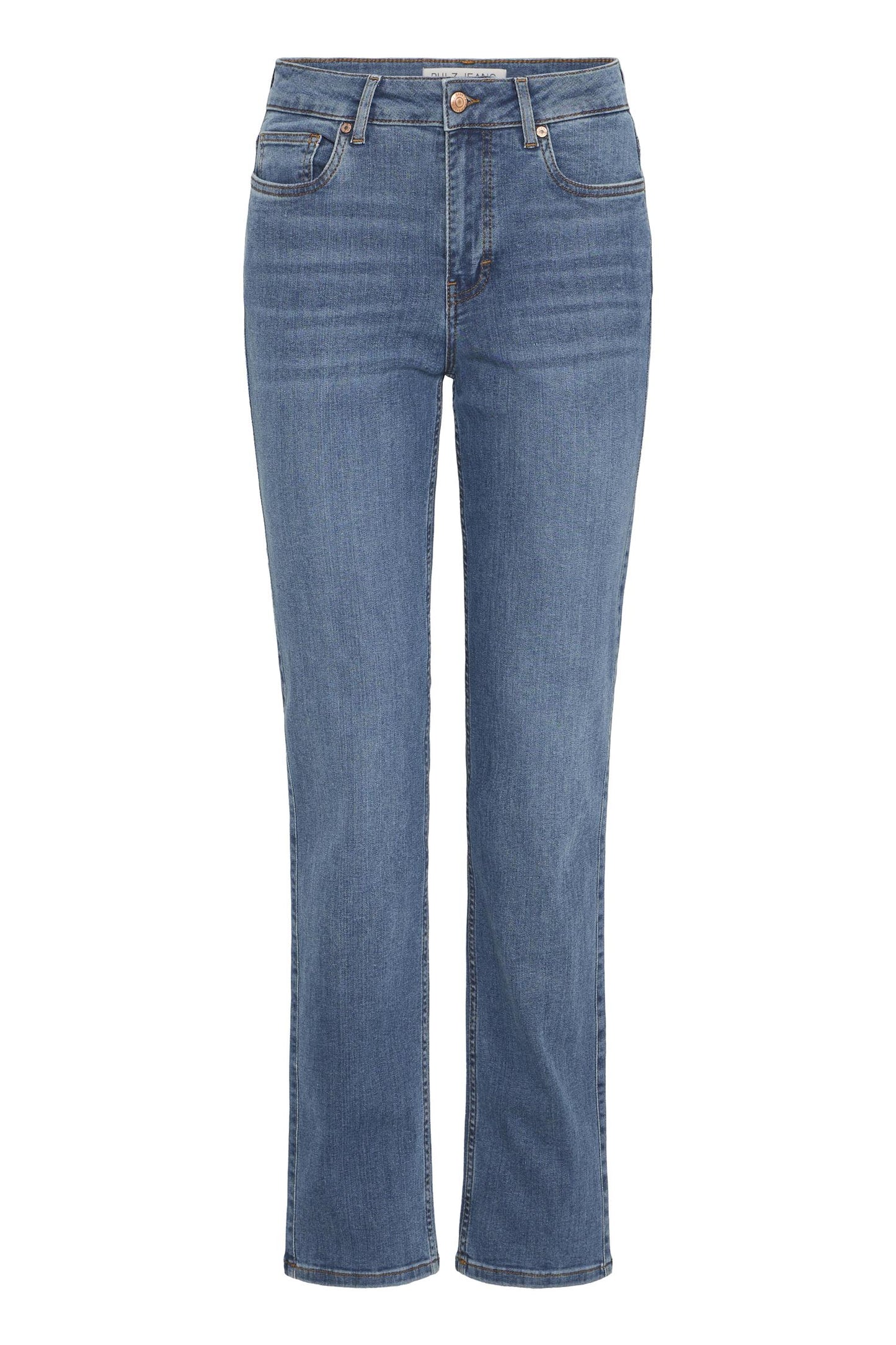 Pulz Emma HW Jeans Medium Straight Bright Medium Blue