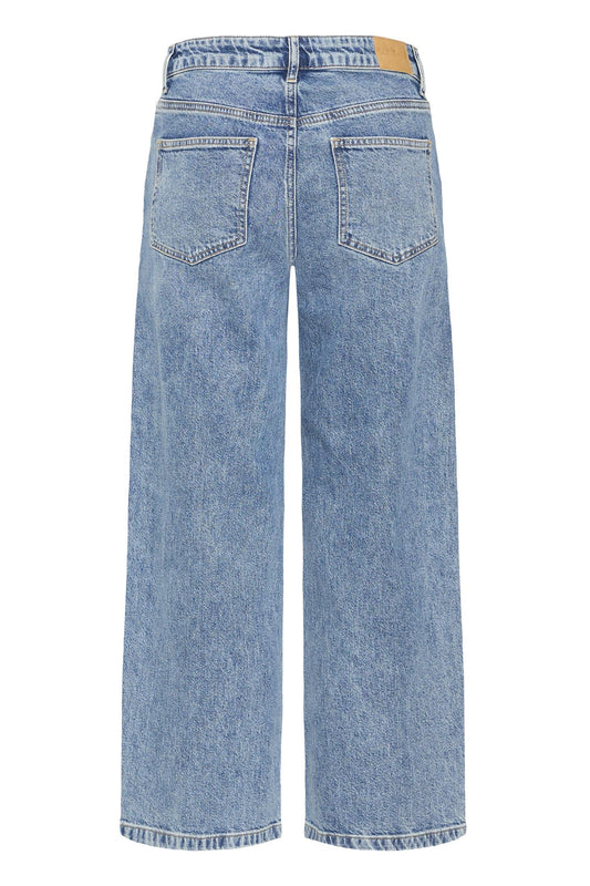 Pulz Dania HW Jeans Str Leg Med Blue