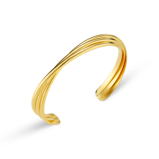 Orelia Interlocking Open Bangle Gold