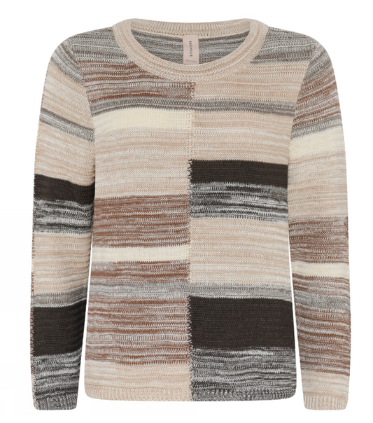 Skovhuus Casual Multicolor Pullover Cream