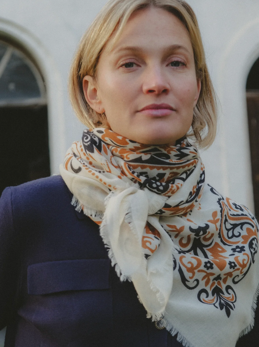 Maison Lecomte Flament Scarf Bandana Lait Camel