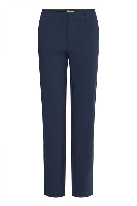Pulz Bindy HW Pant Long Skinny Leg Dark Saphire