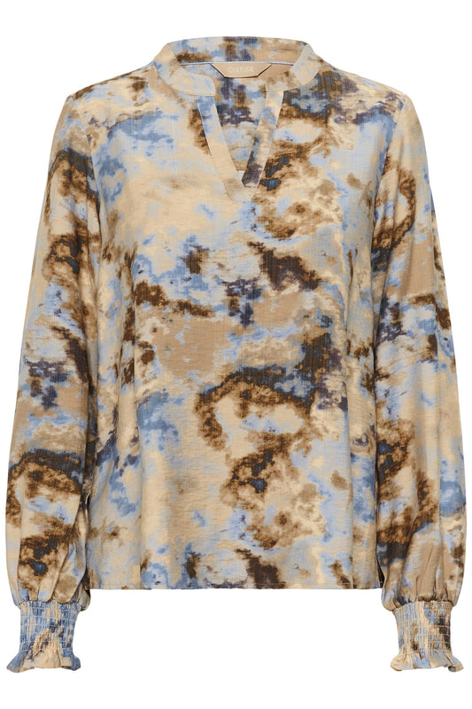 Culture Hizzy Greece LS Blouse Brown/Blue