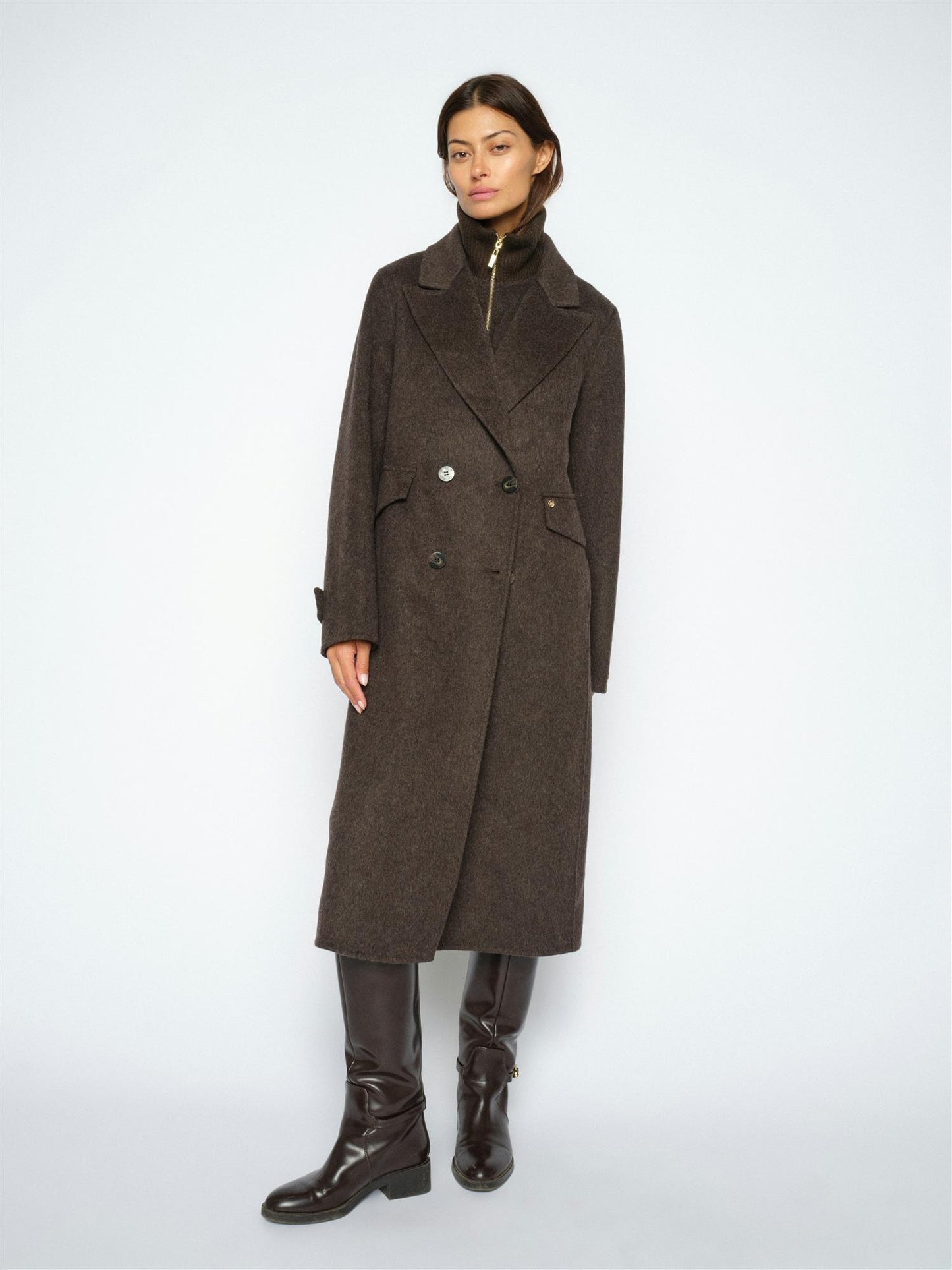 Mos Mosh Alva Loisa Mock Neck Coat Delicioso