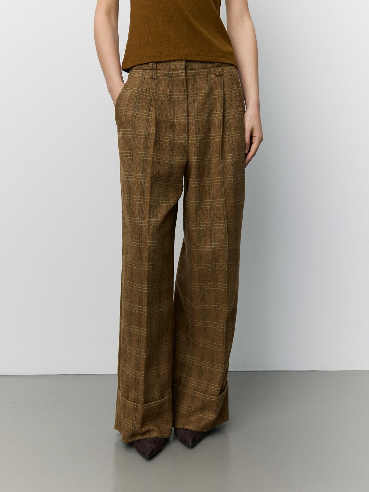 Sofie Schnoor Rosana Checked Trouser Maple Brown