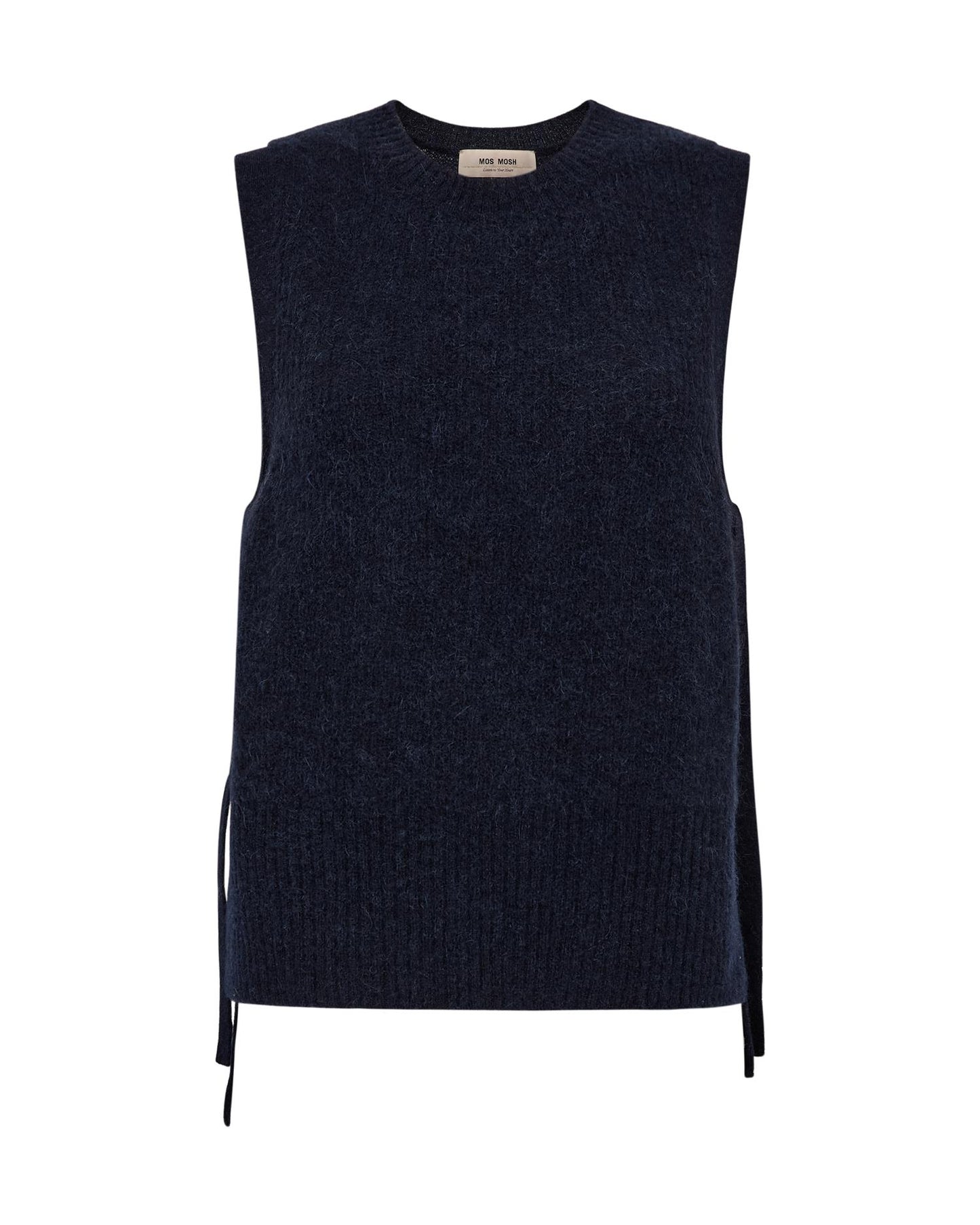 Mos Mosh Thora Tie Knit Vest Salute Navy
